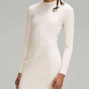 Lululemon ribbed long sleeve dress in off white